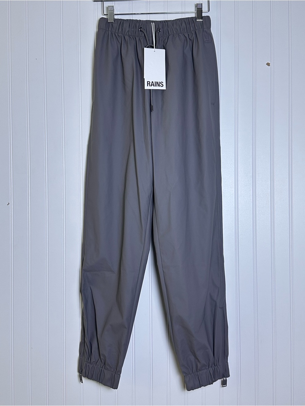 Rains Men's Unisex Women’s Gray Waterproof Jogger Pants XS Waterproof